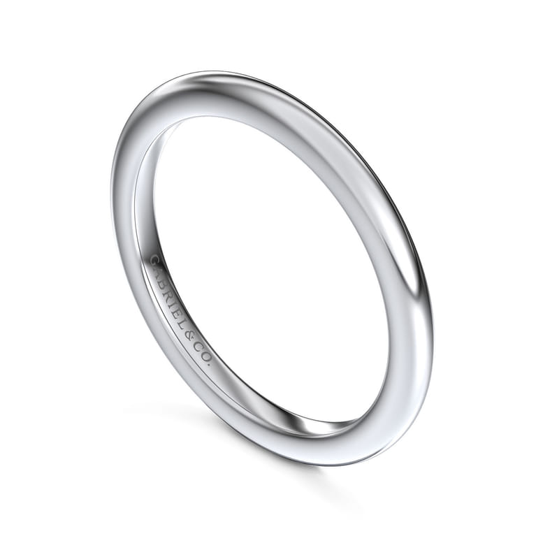 14K White Gold Matching Wedding Band - Shot 3
