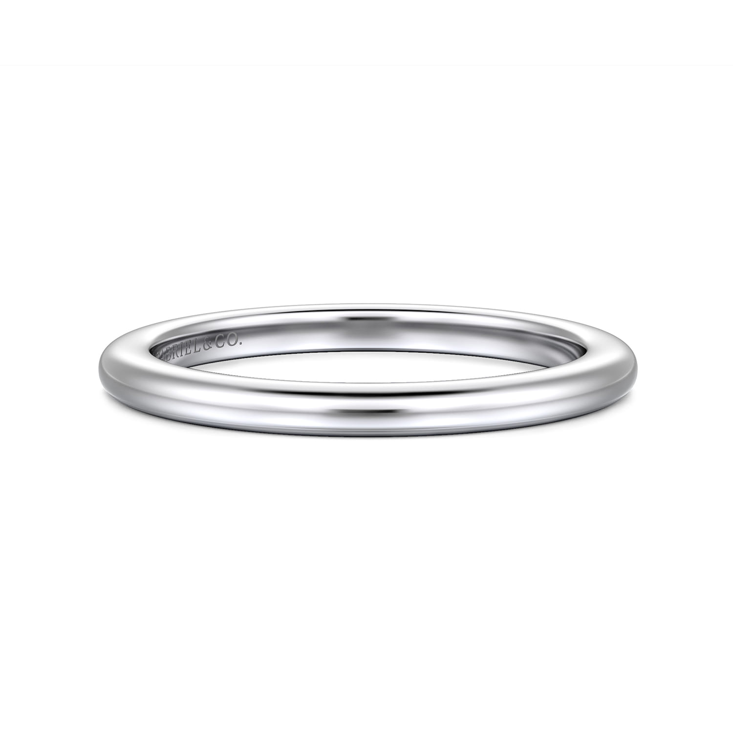 14K White Gold Matching Wedding Band - Shot 1