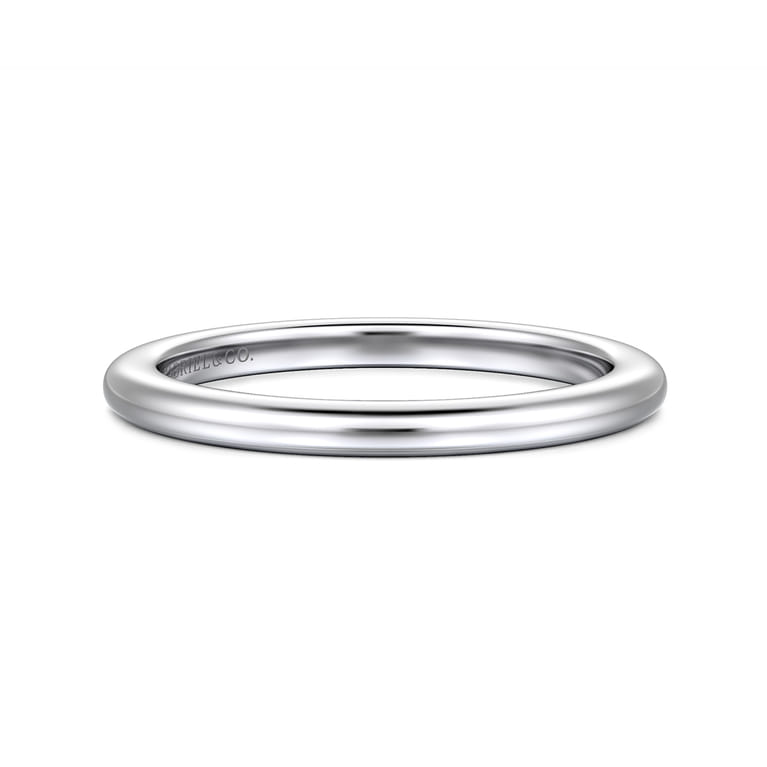 14K White Gold Matching Wedding Band - Shot 1