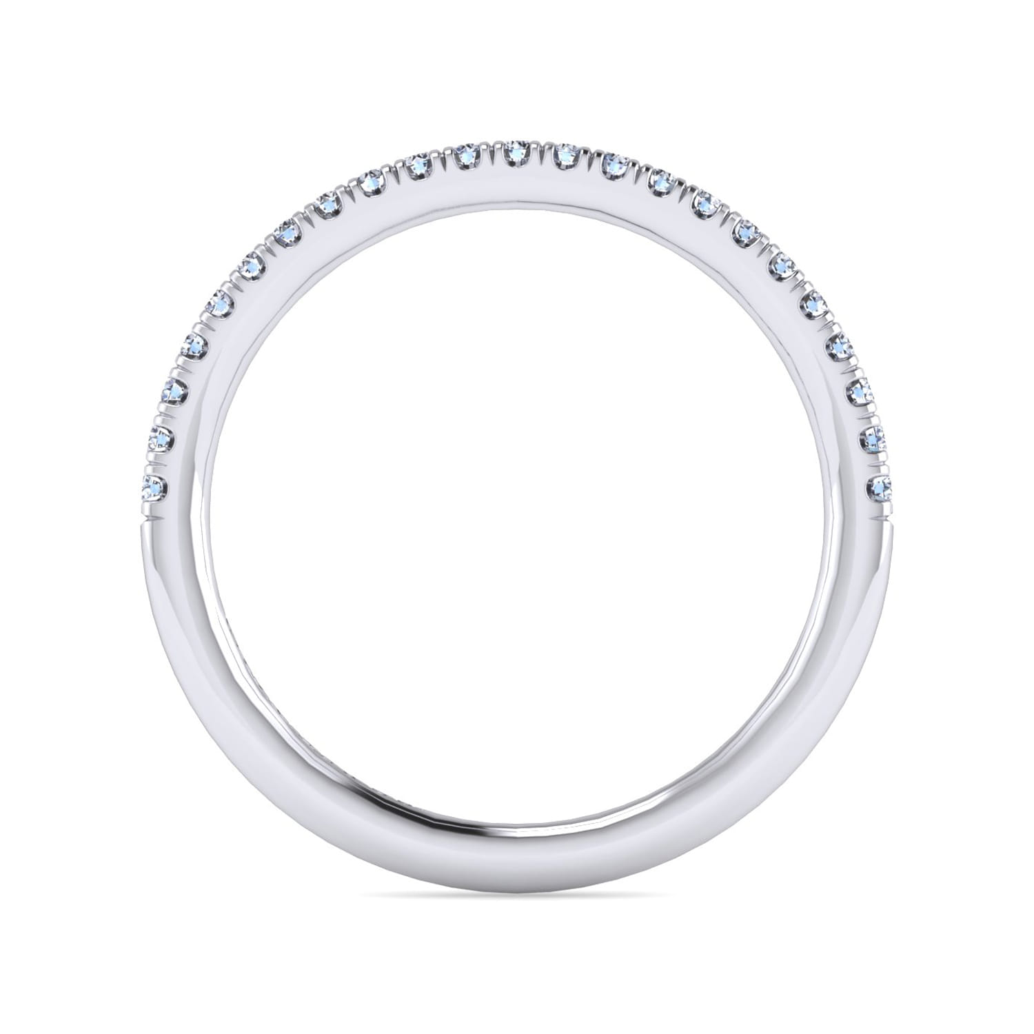 14K White Gold Matching Wedding Band - 0.16 ct - Shot 2