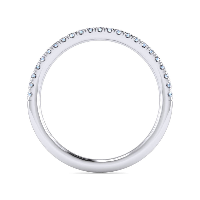14K White Gold Matching Wedding Band - 0.16 ct - Shot 2