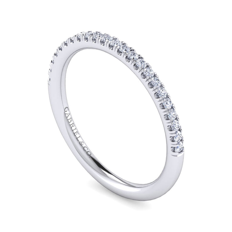 14K White Gold Matching Wedding Band - 0.16 ct - Shot 3