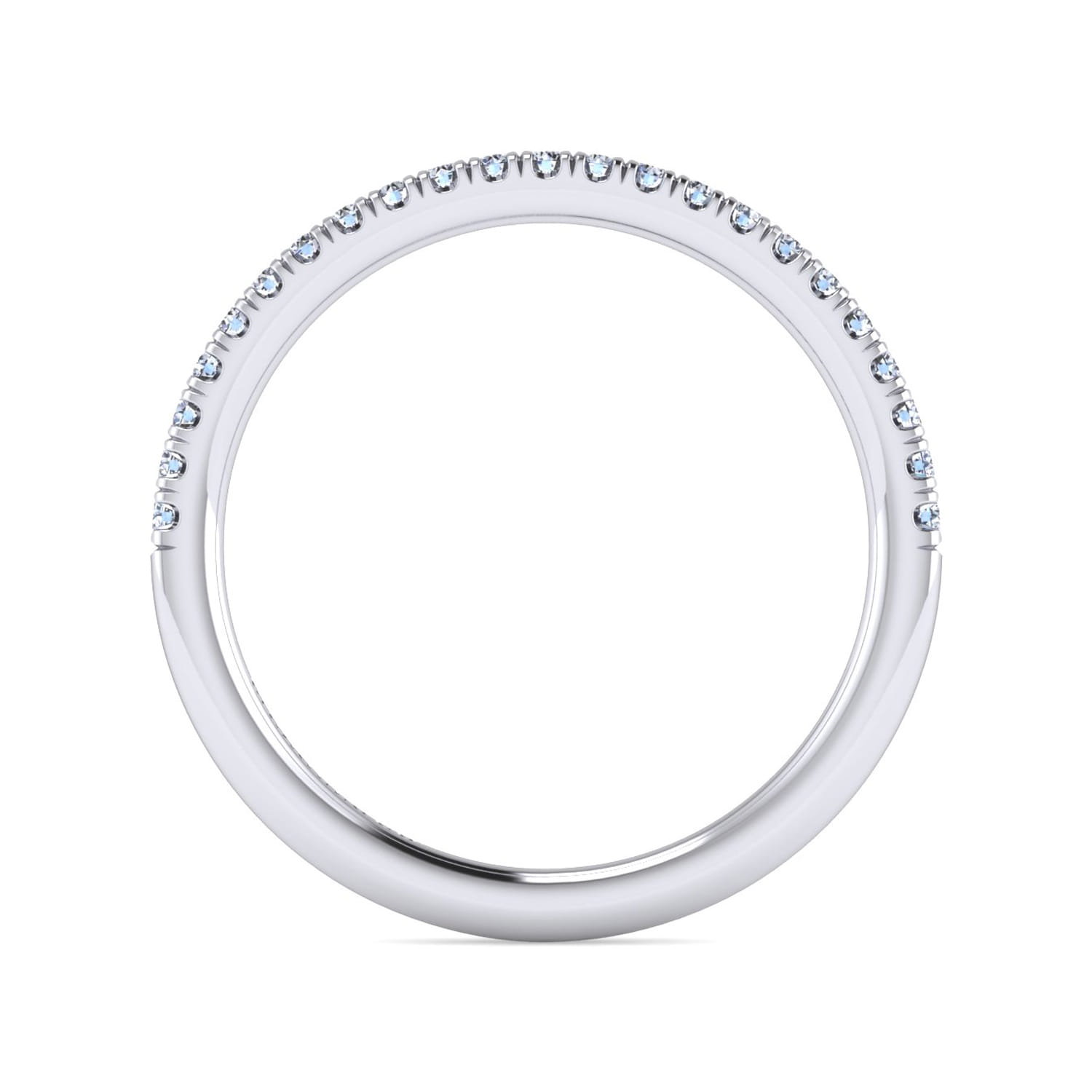 14K White Gold Matching Wedding Band - 0.16 ct - Shot 2