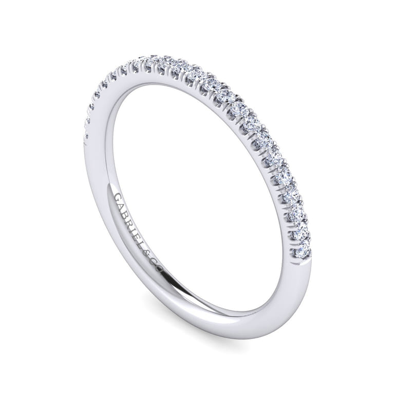 14K White Gold Matching Wedding Band - 0.16 ct - Shot 3