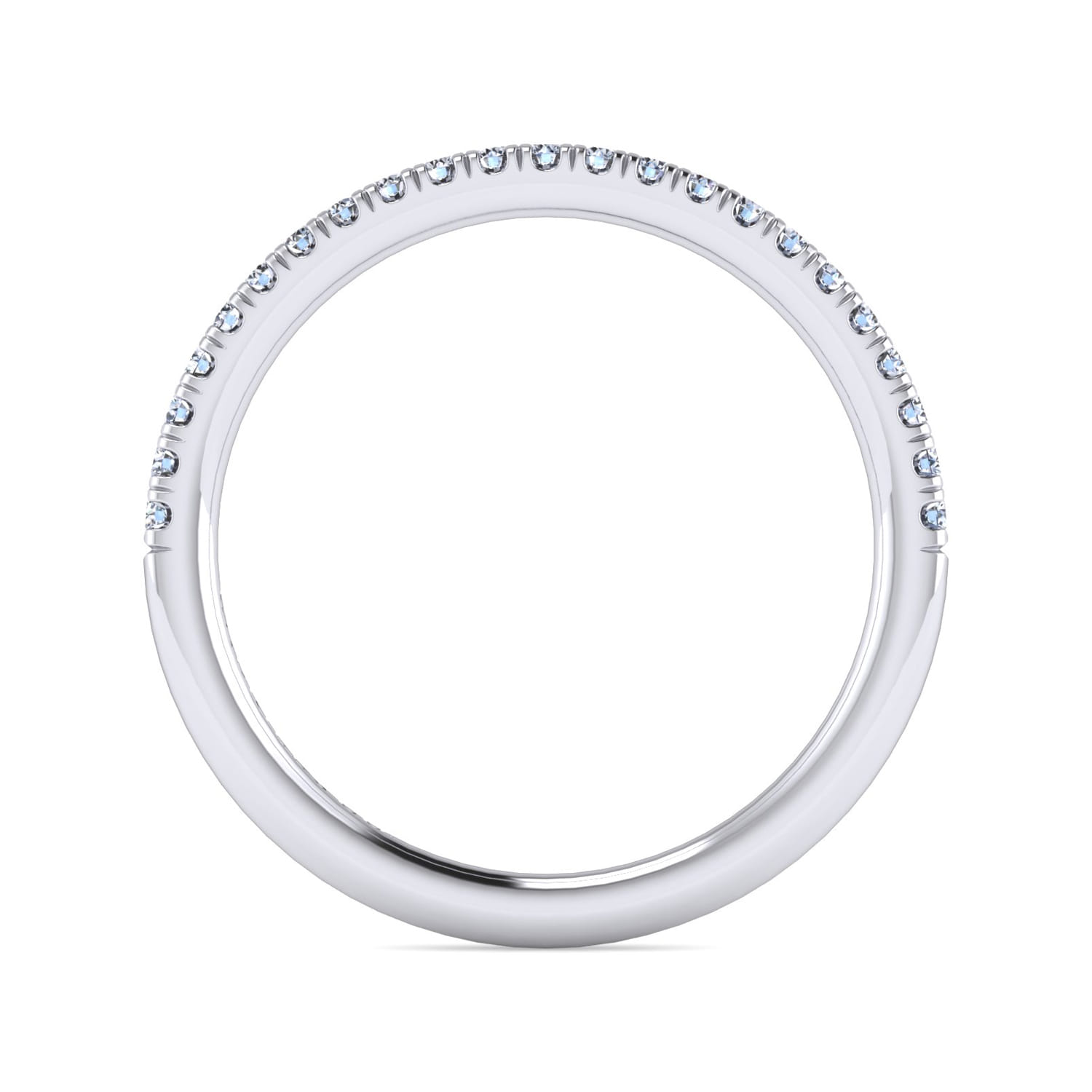 14K White Gold Matching Wedding Band - 0.16 ct - Shot 2