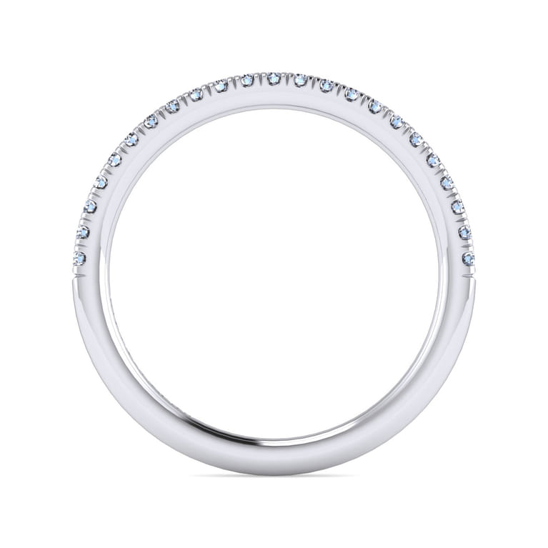 14K White Gold Matching Wedding Band - 0.16 ct - Shot 2