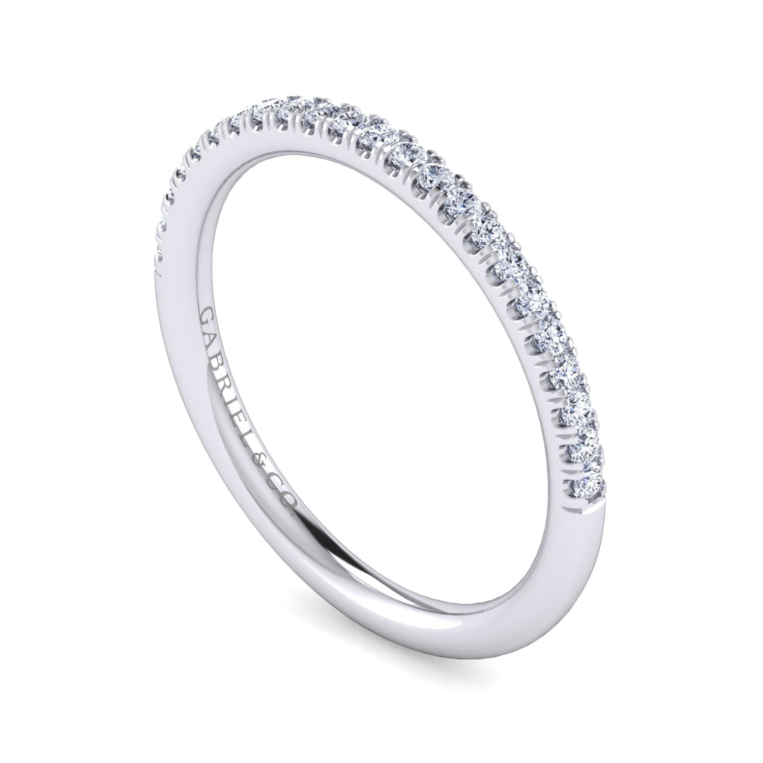 14K White Gold Matching Wedding Band - 0.16 ct - Shot 3