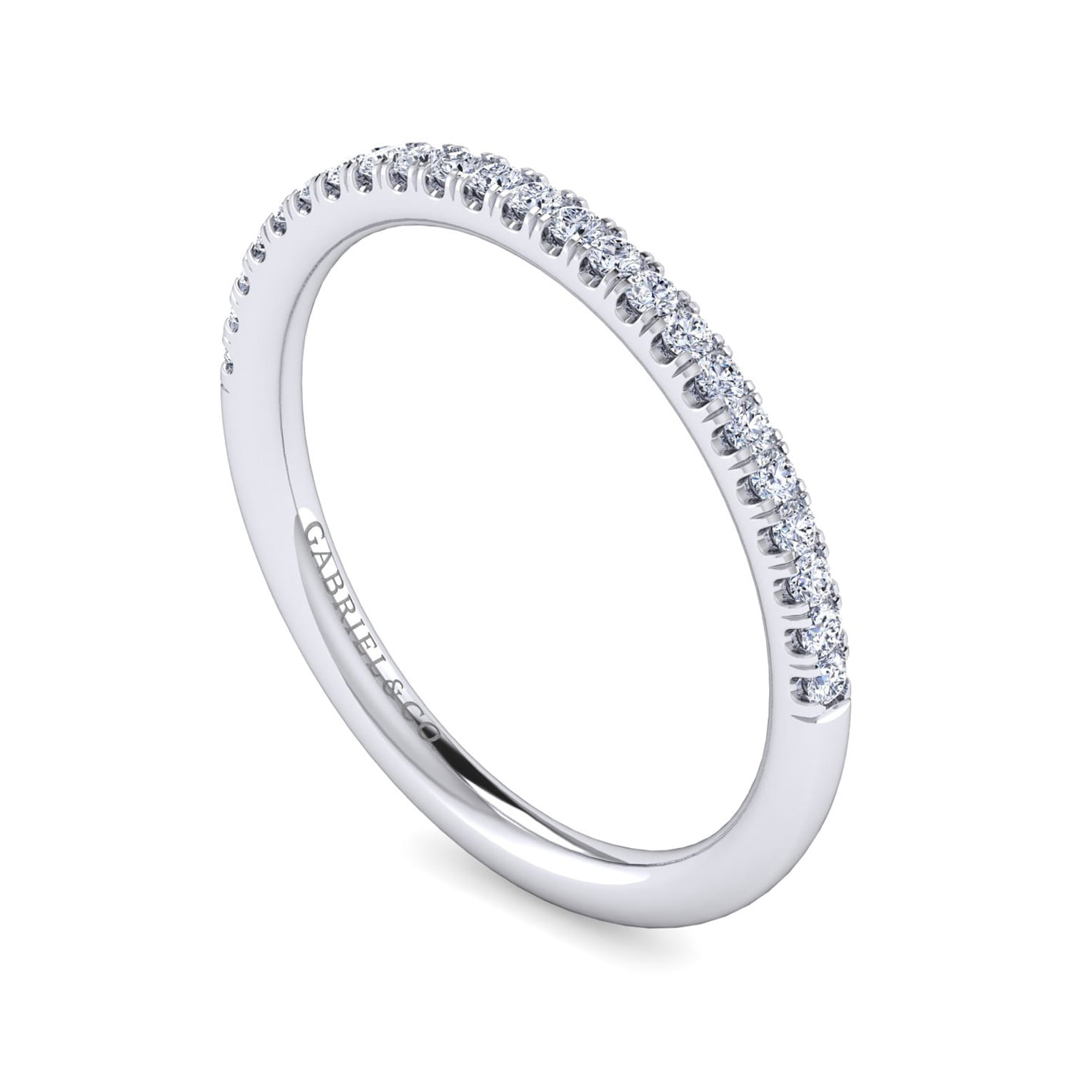 14K White Gold Matching Wedding Band - 0.16 ct - Shot 3