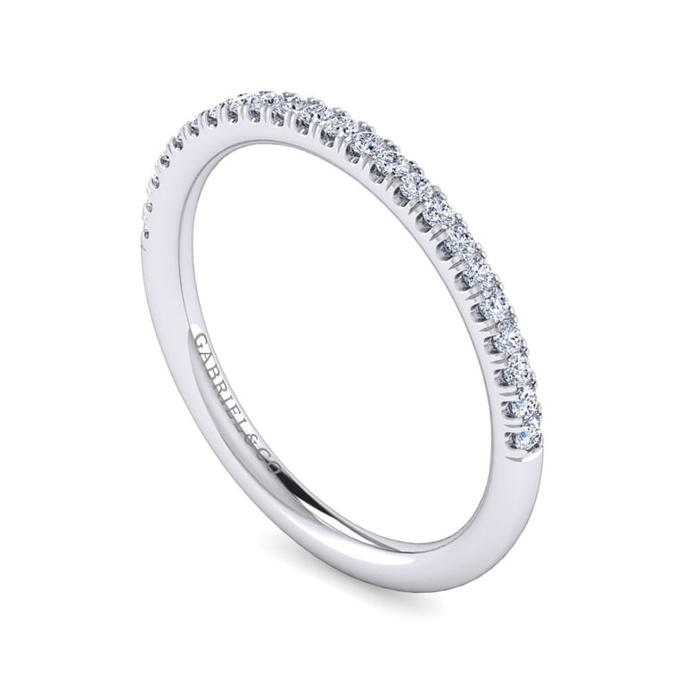 14K White Gold Matching Wedding Band - 0.16 ct - Shot 3