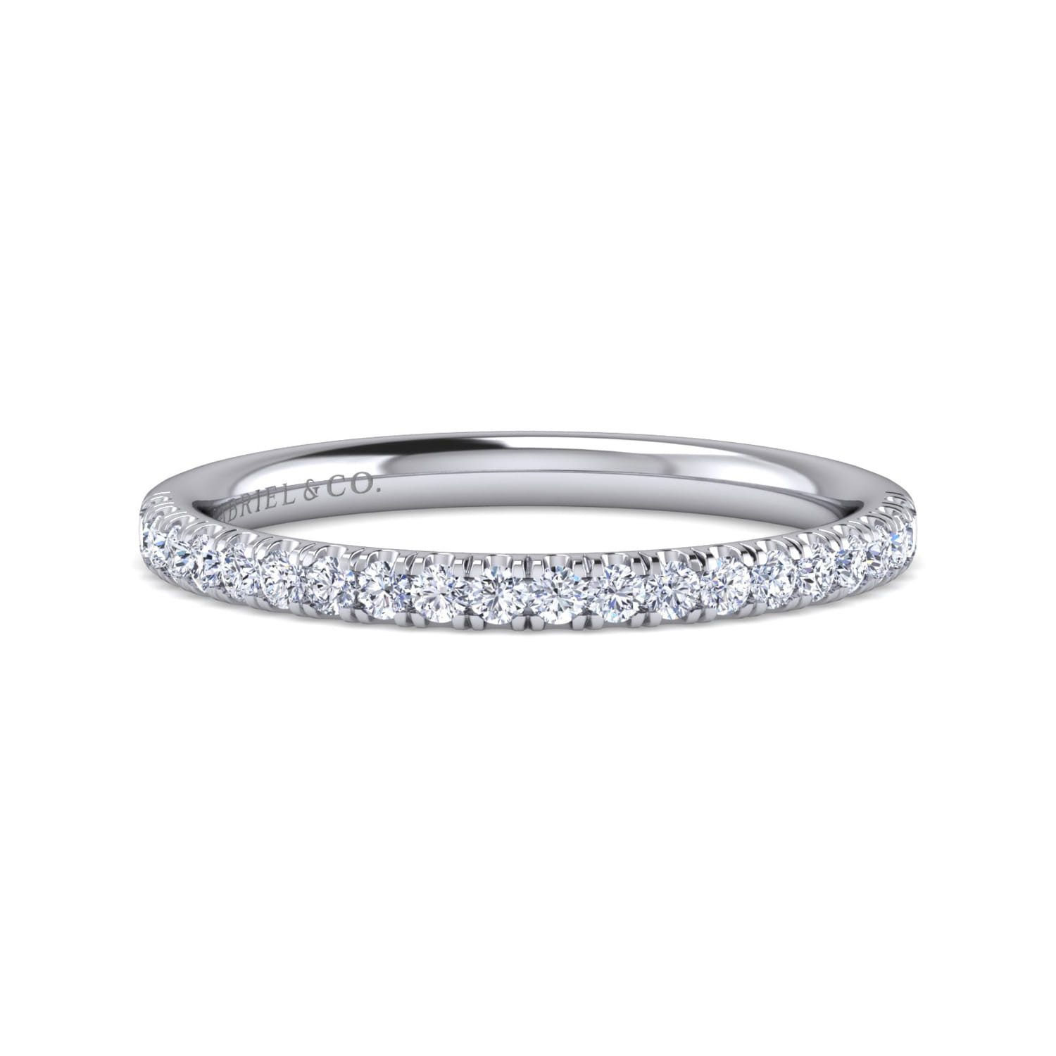 14K White Gold Matching Wedding Band - 0.25 ct - Shot 1
