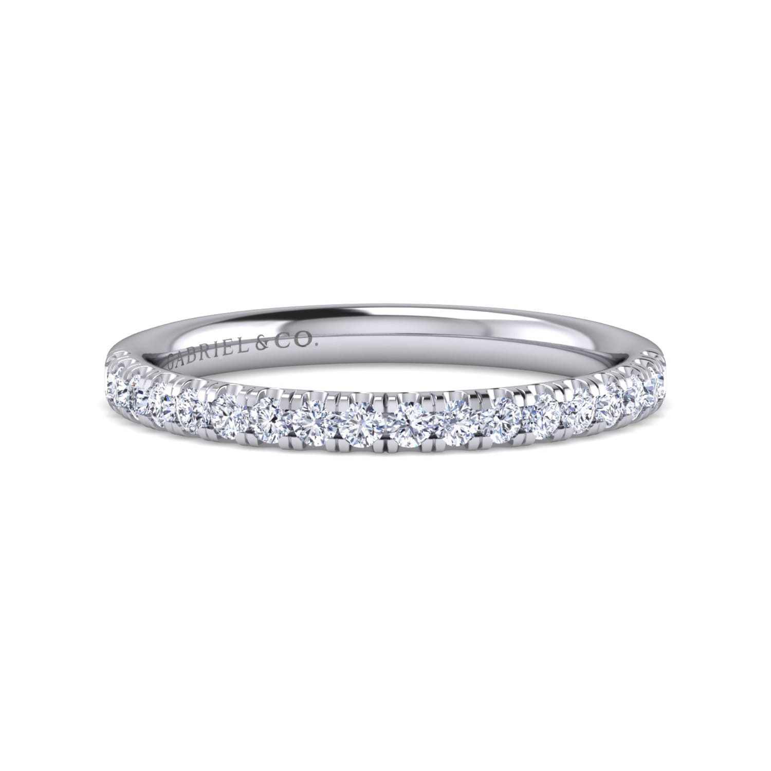 14K White Gold Matching Wedding Band - 0.32 ct - Shot 1