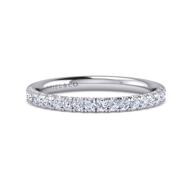 14K White Gold Matching Wedding Band - 0.32 ct - Shot 1