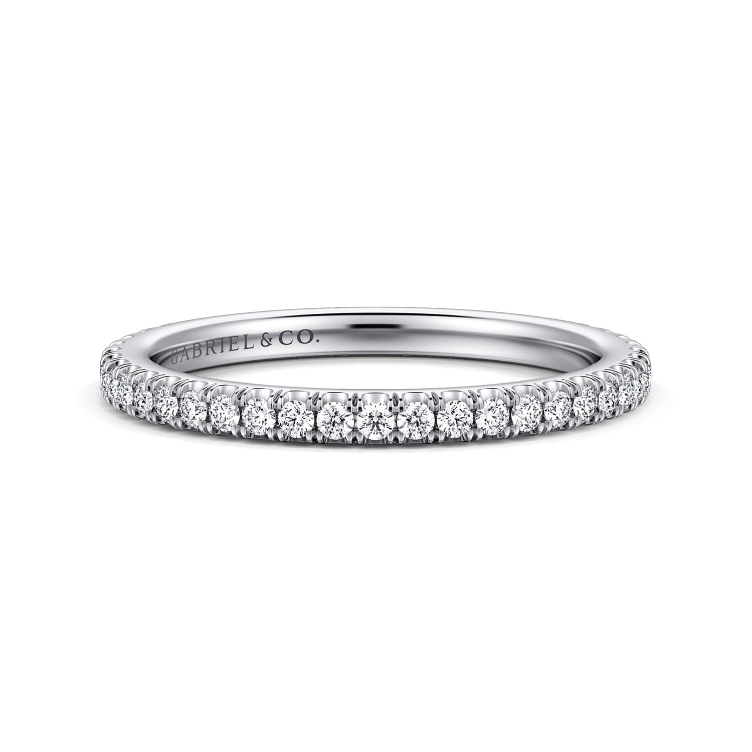 14K White Gold Matching Wedding Band - 0.3 ct - Shot 1