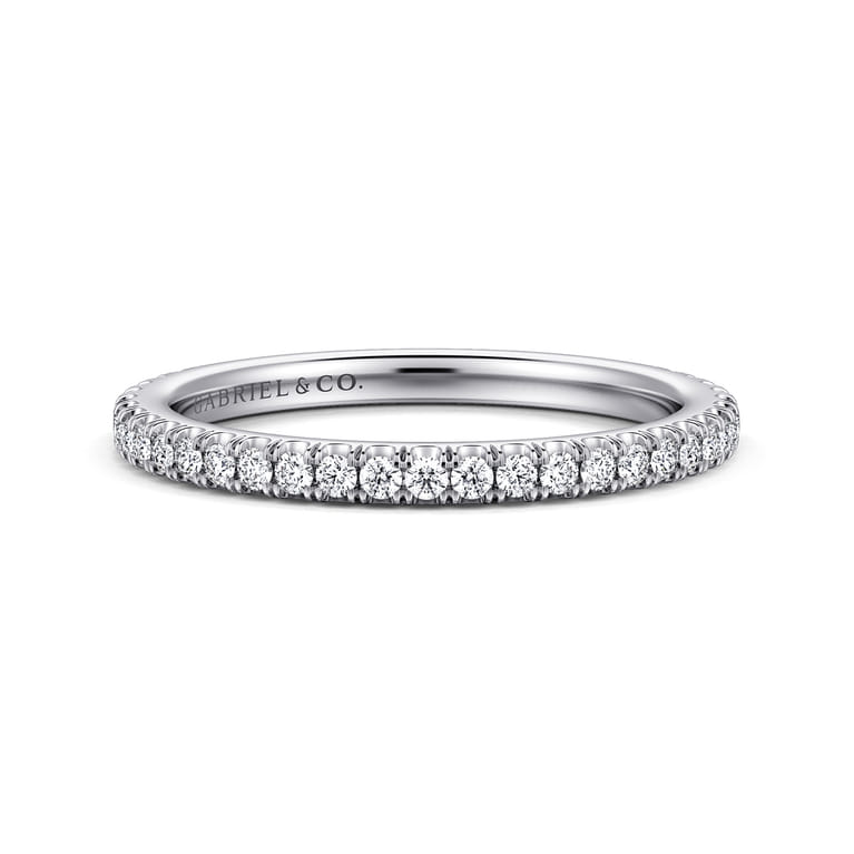 14K White Gold Matching Wedding Band - 0.3 ct - Shot 1