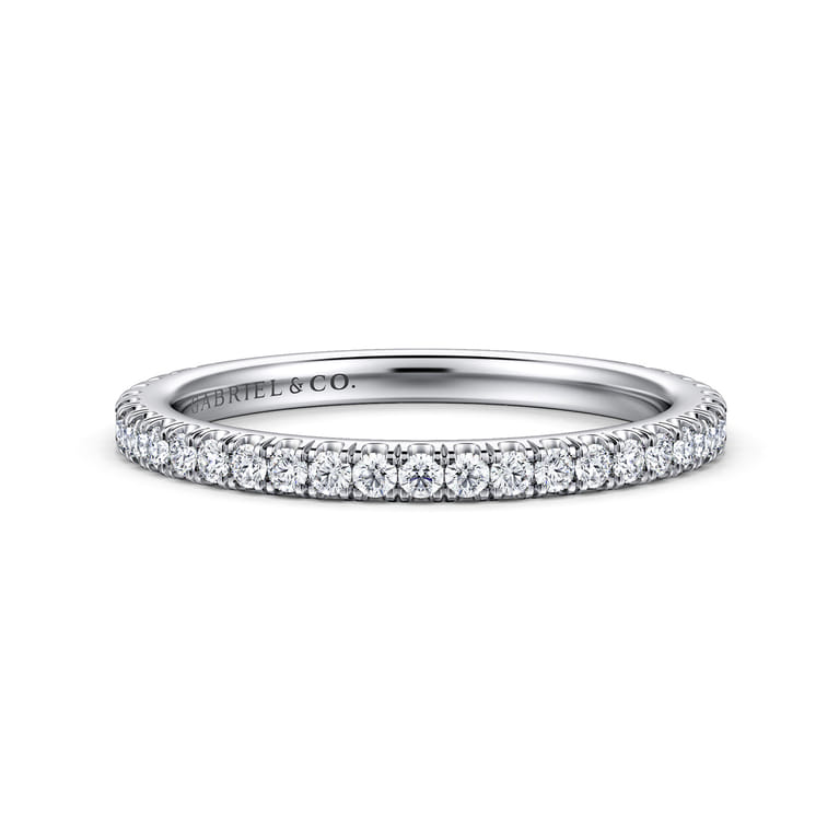 14K White Gold Matching Wedding Band - 0.3 ct - Shot 1