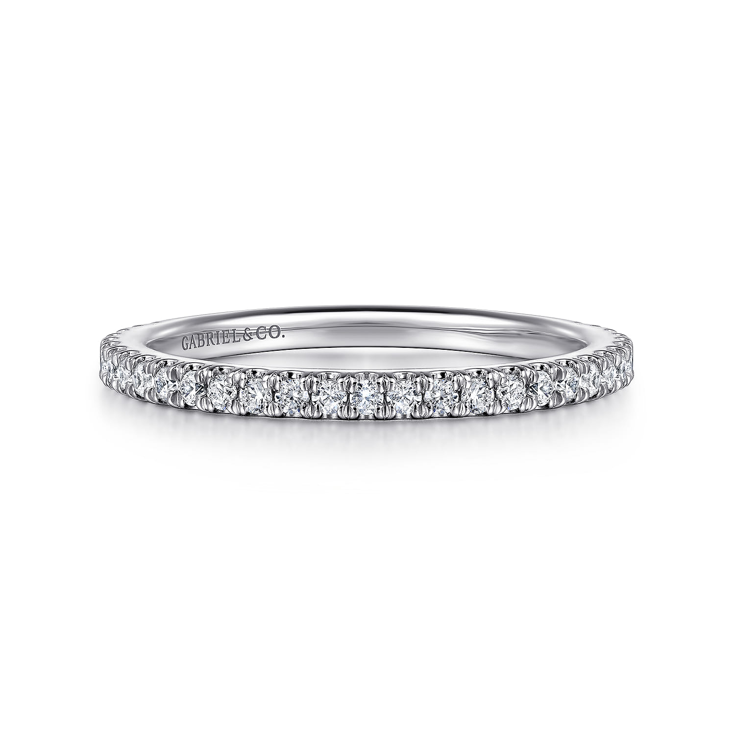 14K White Gold Matching Wedding Band - 0.3 ct - Shot 1