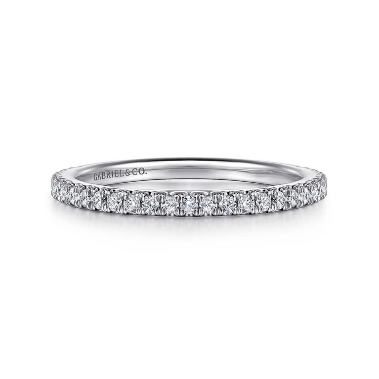 14K White Gold Matching Wedding Band - 0.3 ct - Shot 1