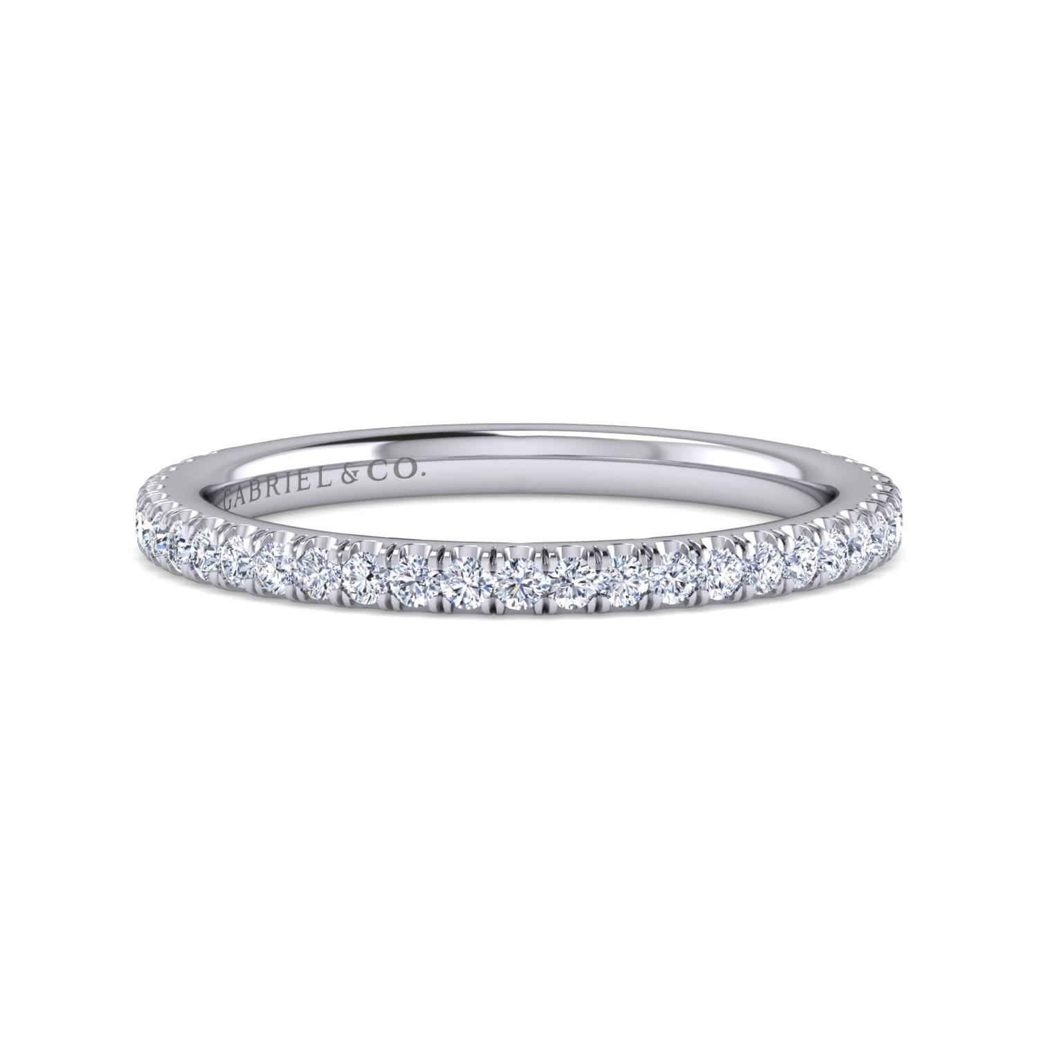 14K White Gold Matching Wedding Band - 0.3 ct - Shot 1