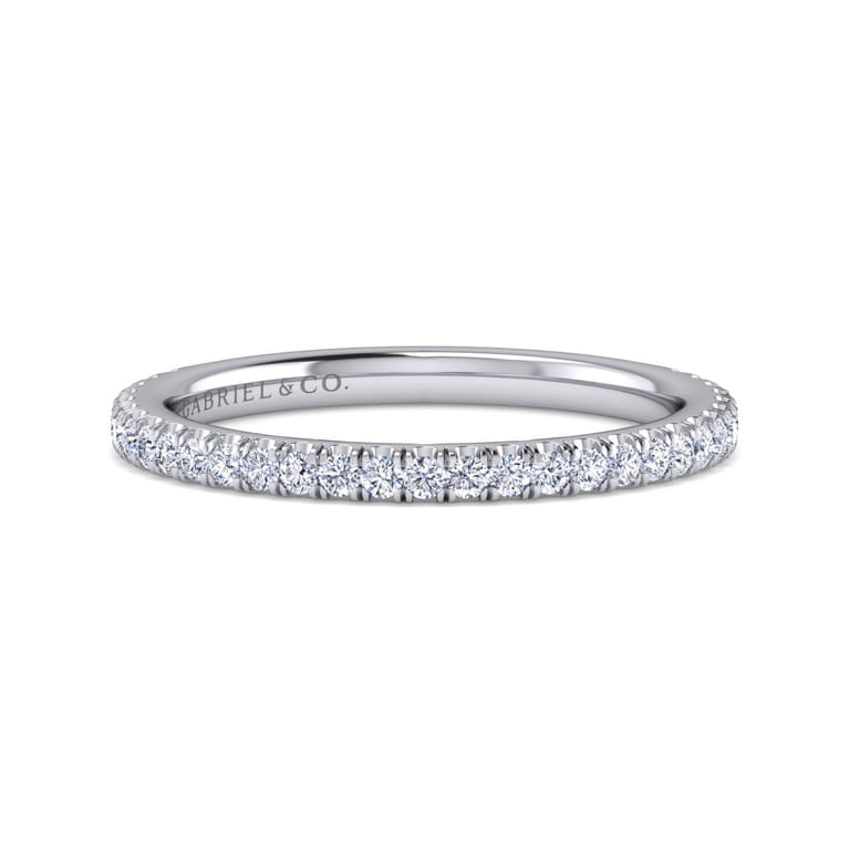 14K White Gold Matching Wedding Band - 0.3 ct - Shot 1