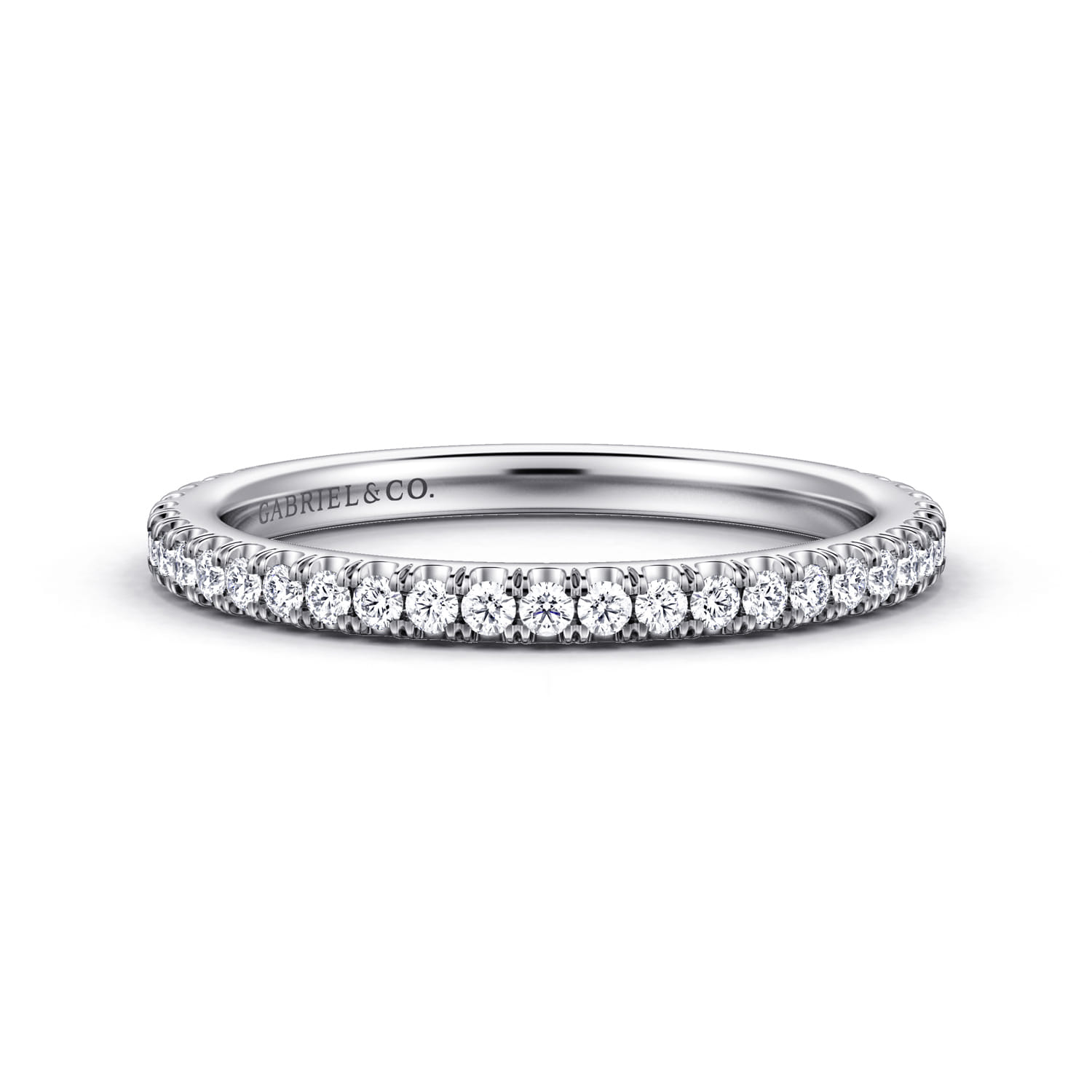 14K White Gold Matching Wedding Band - 0.3 ct - Shot 1