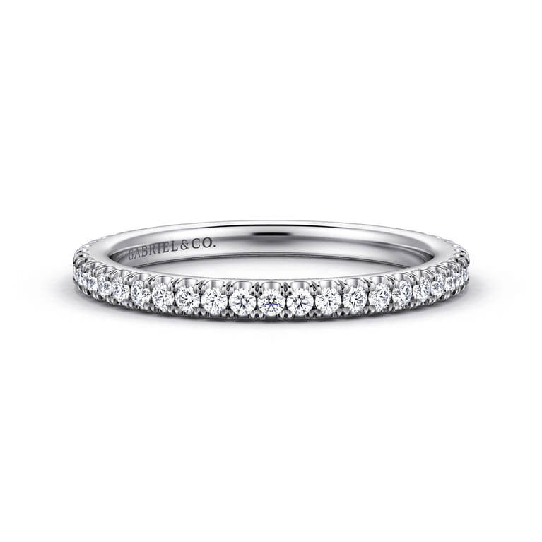 14K White Gold Matching Wedding Band - 0.3 ct - Shot 1