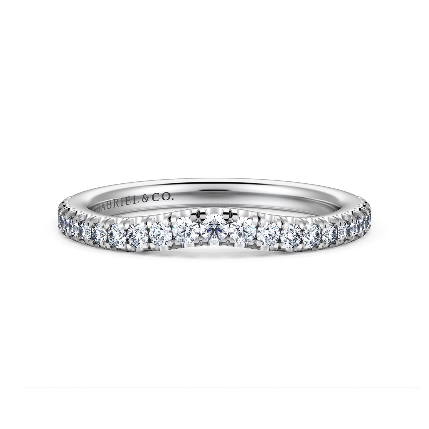 14K White Gold Matching Wedding Band - 0.3 ct - Shot 1