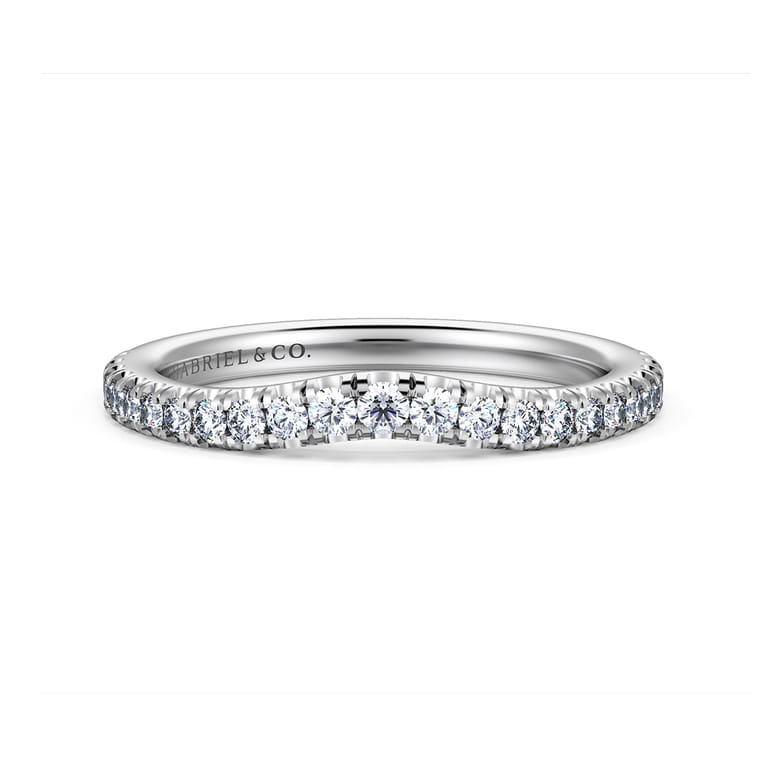 14K White Gold Matching Wedding Band - 0.3 ct - Shot 1