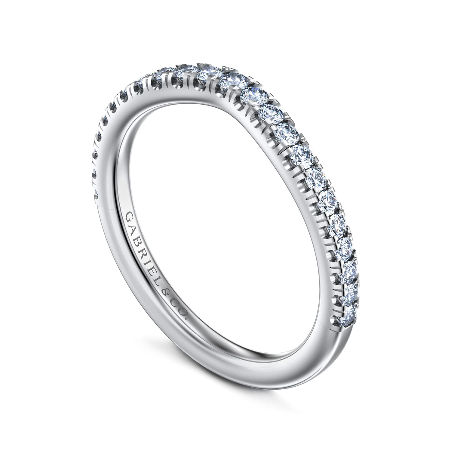 14K White Gold Matching Wedding Band - 0.3 ct - Shot 3