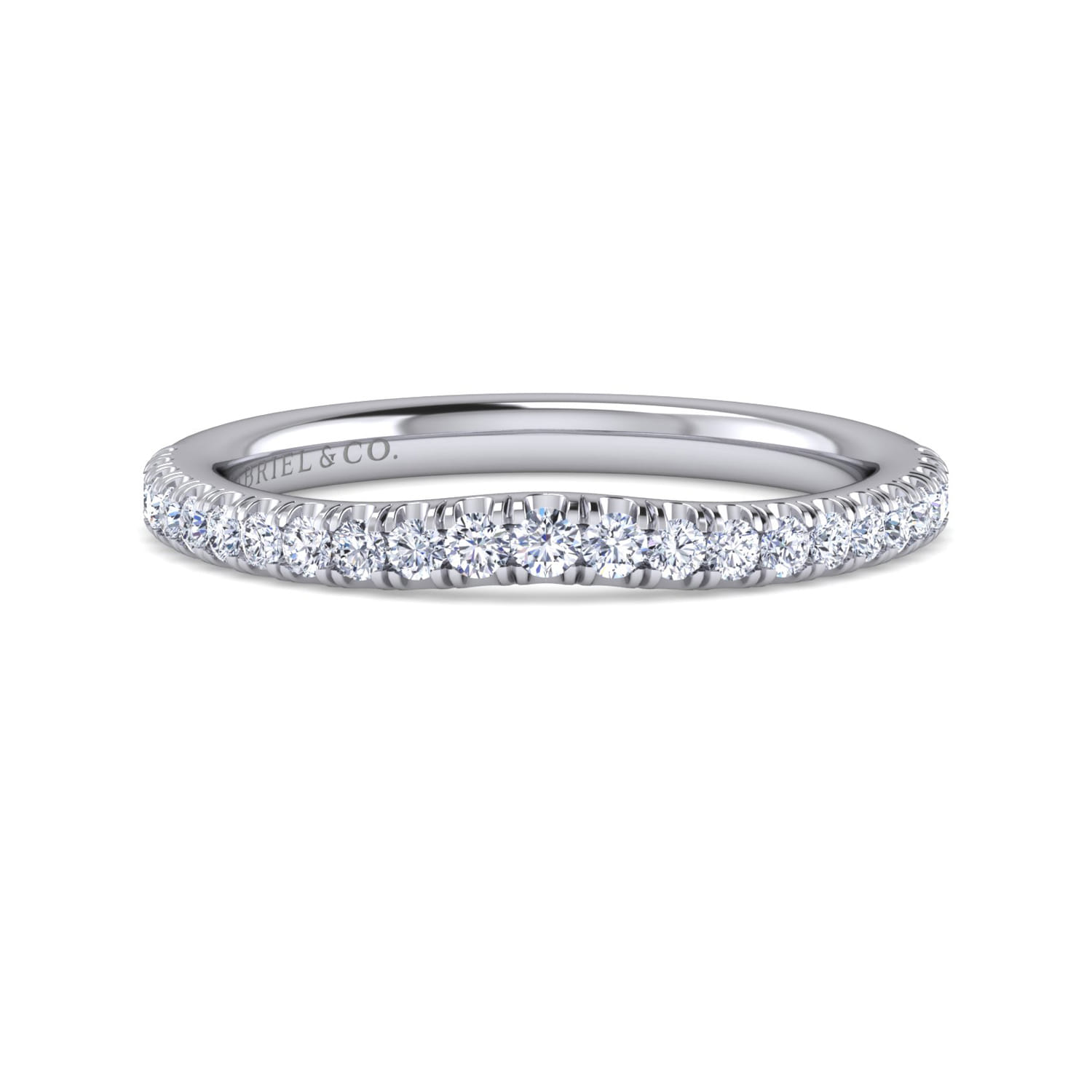 14K White Gold Matching Wedding Band - 0.3 ct - Shot 1