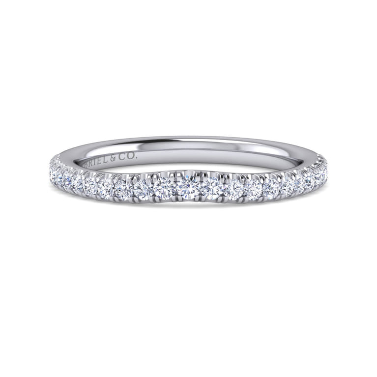 14K White Gold Matching Wedding Band - 0.3 ct - Shot 1