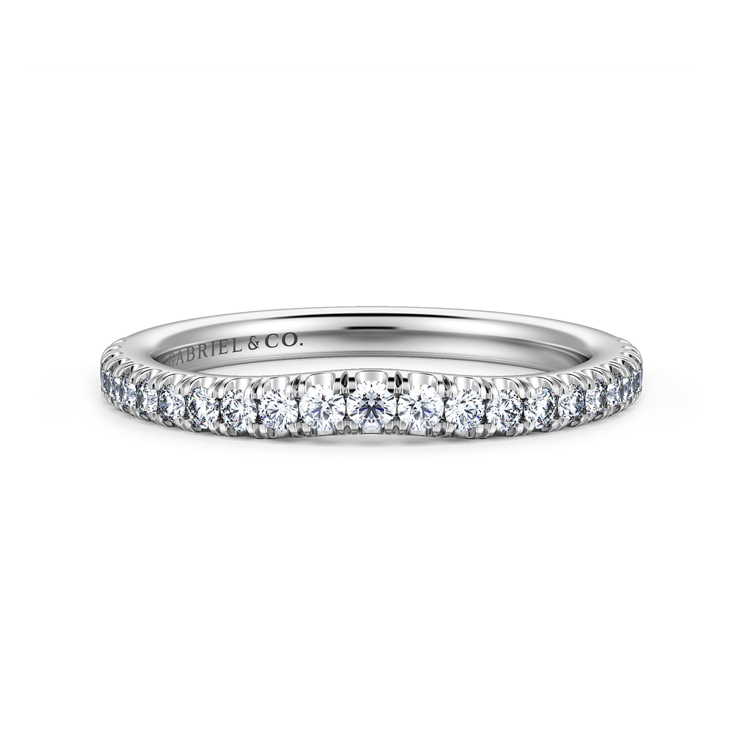 14K White Gold Matching Wedding Band - 0.3 ct - Shot 1