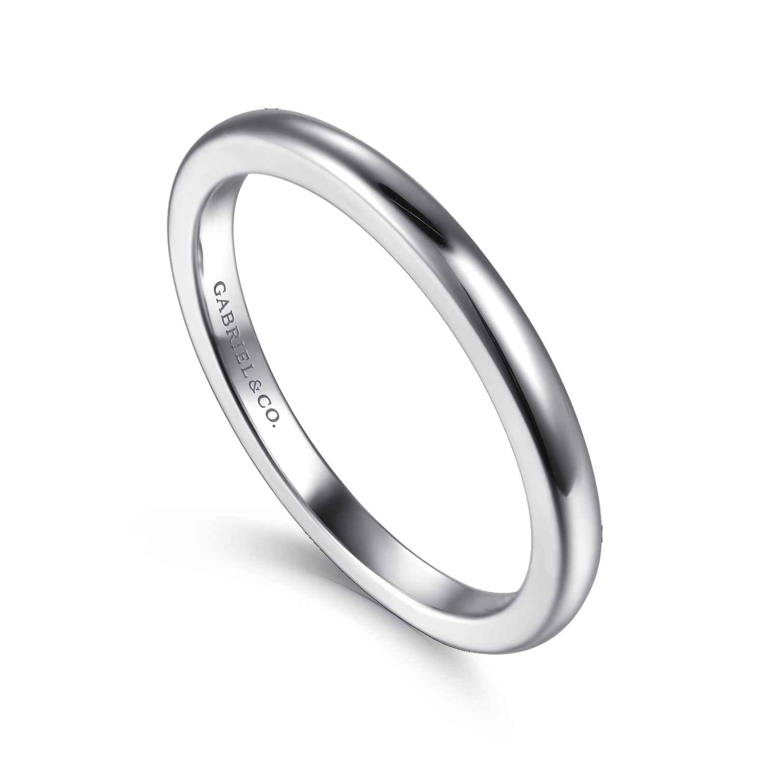 14K White Gold Matching Wedding Band - Shot 3