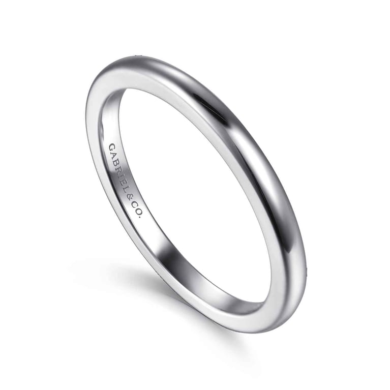 14K White Gold Matching Wedding Band - Shot 3
