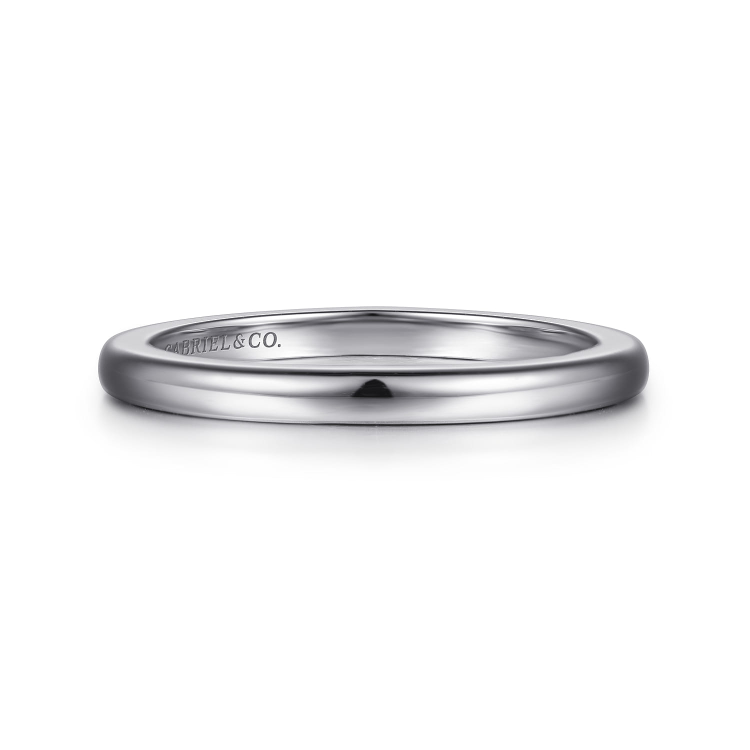 14K White Gold Matching Wedding Band - Shot 1