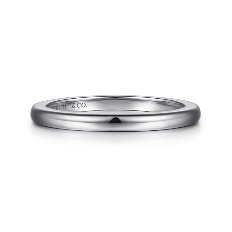 14K White Gold Matching Wedding Band - Shot 1