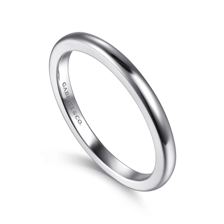 14K White Gold Matching Wedding Band - Shot 3