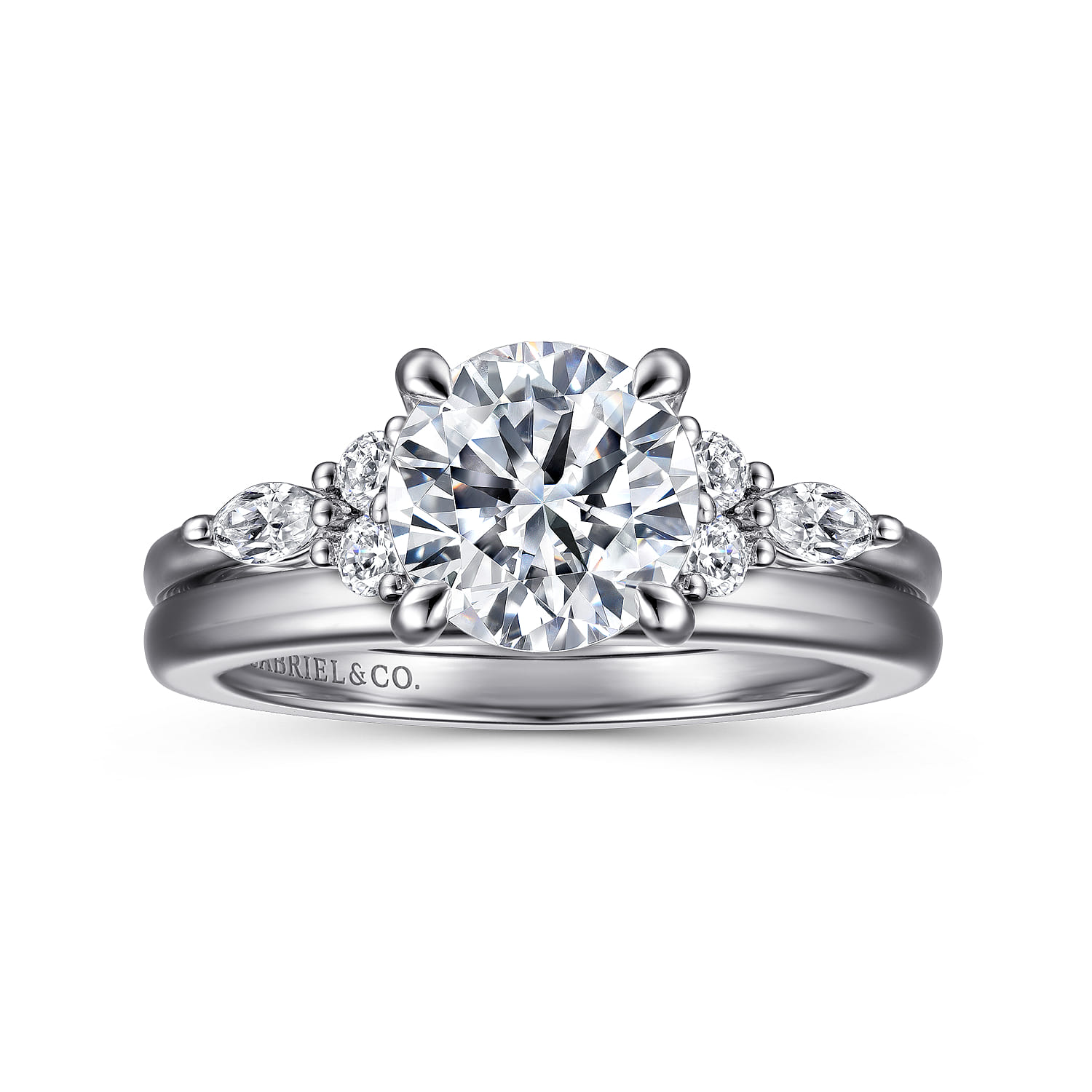 14K White Gold Matching Wedding Band - Shot 4