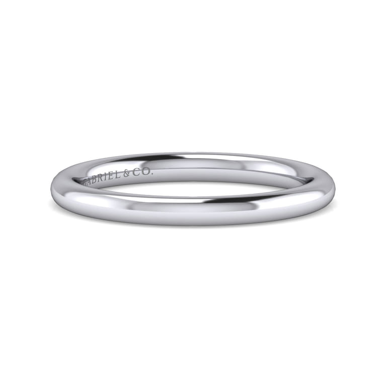 14K White Gold Matching Wedding Band - Shot 1
