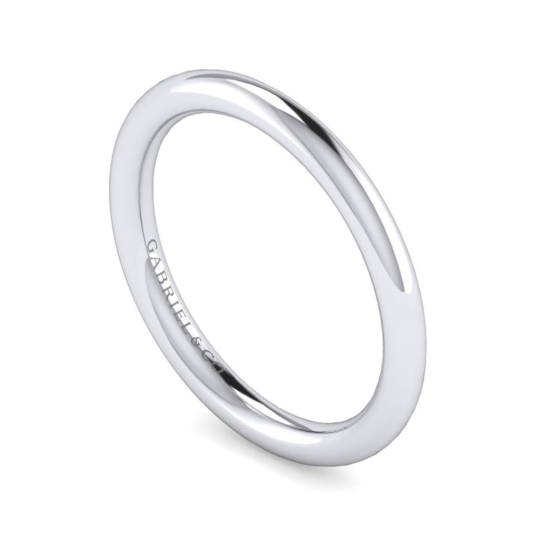 14K White Gold Matching Wedding Band - Shot 3
