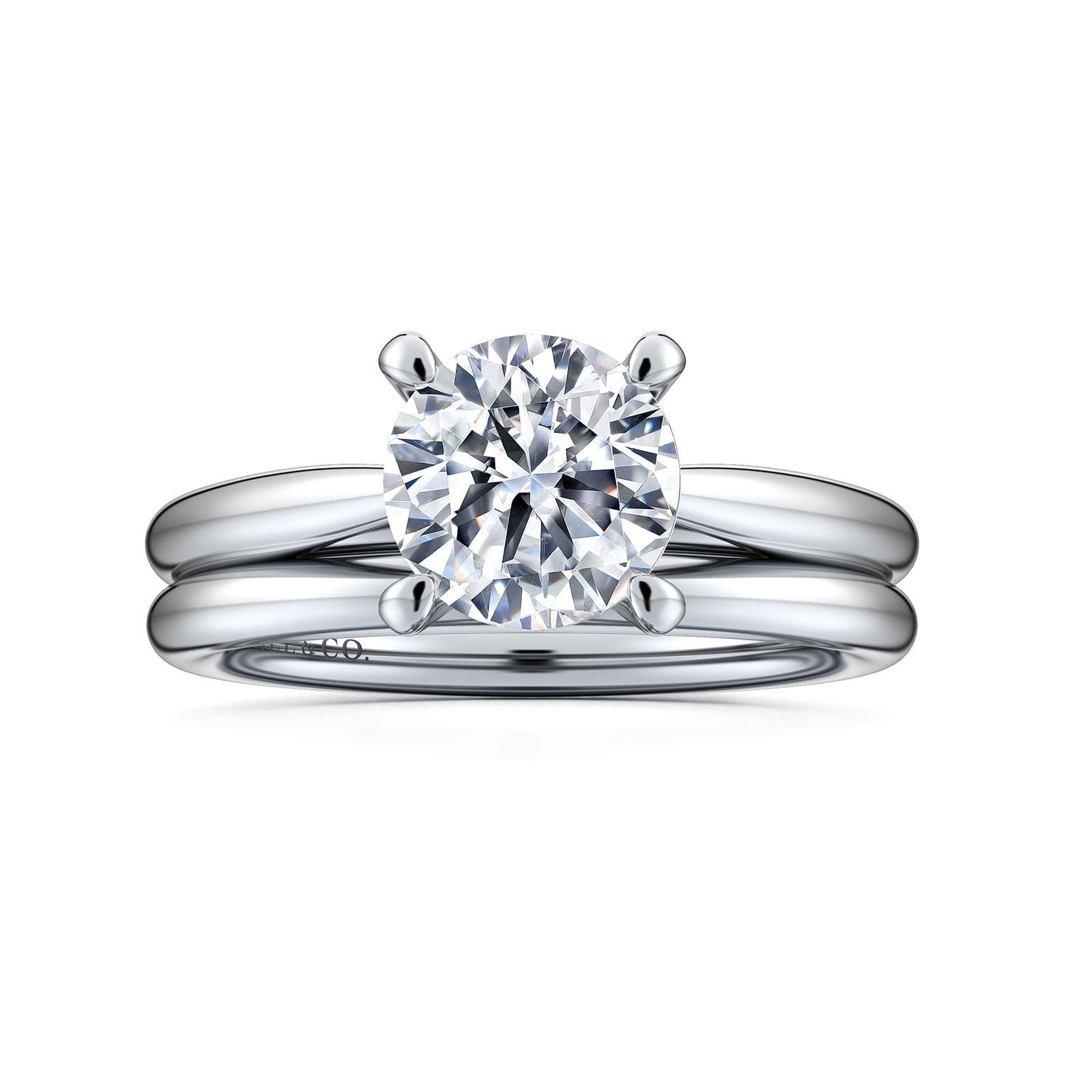 14K White Gold Matching Wedding Band - Shot 4