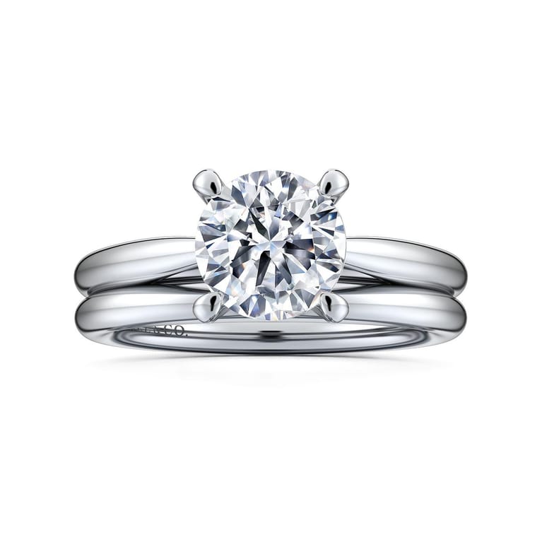 14K White Gold Matching Wedding Band - Shot 4