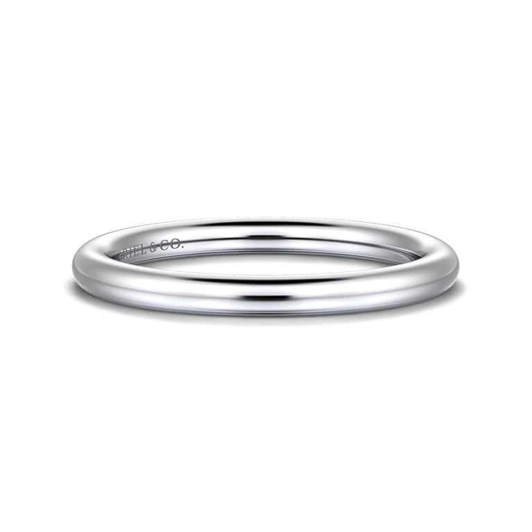 14K White Gold Matching Wedding Band - Shot 1