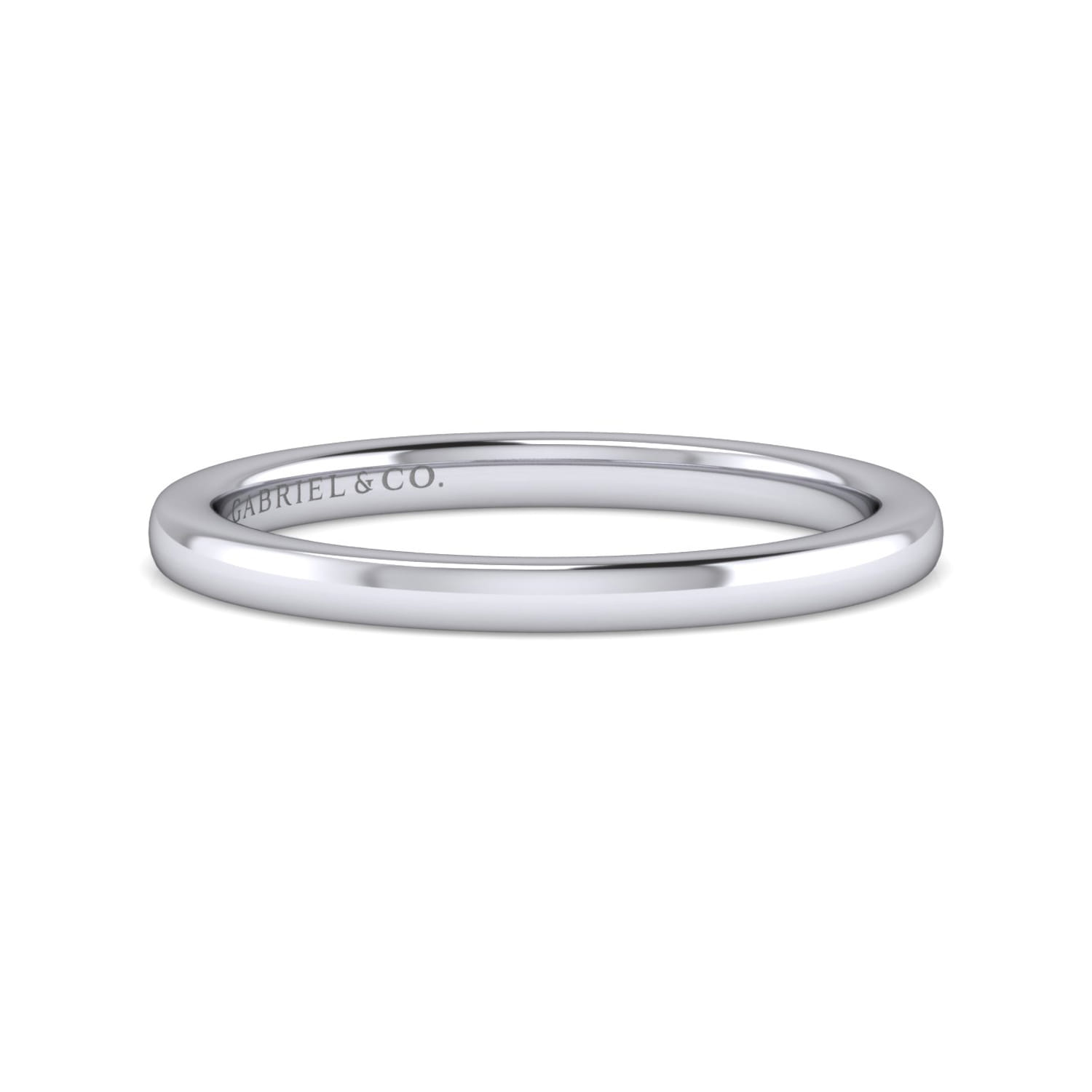 14K White Gold Matching Wedding Band - Shot 1