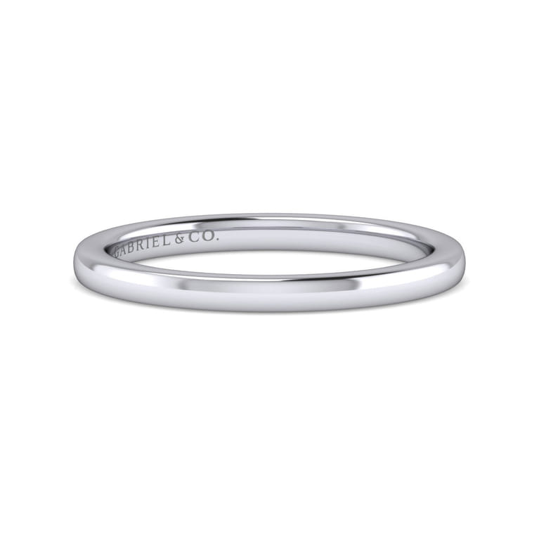 14K White Gold Matching Wedding Band - Shot 1