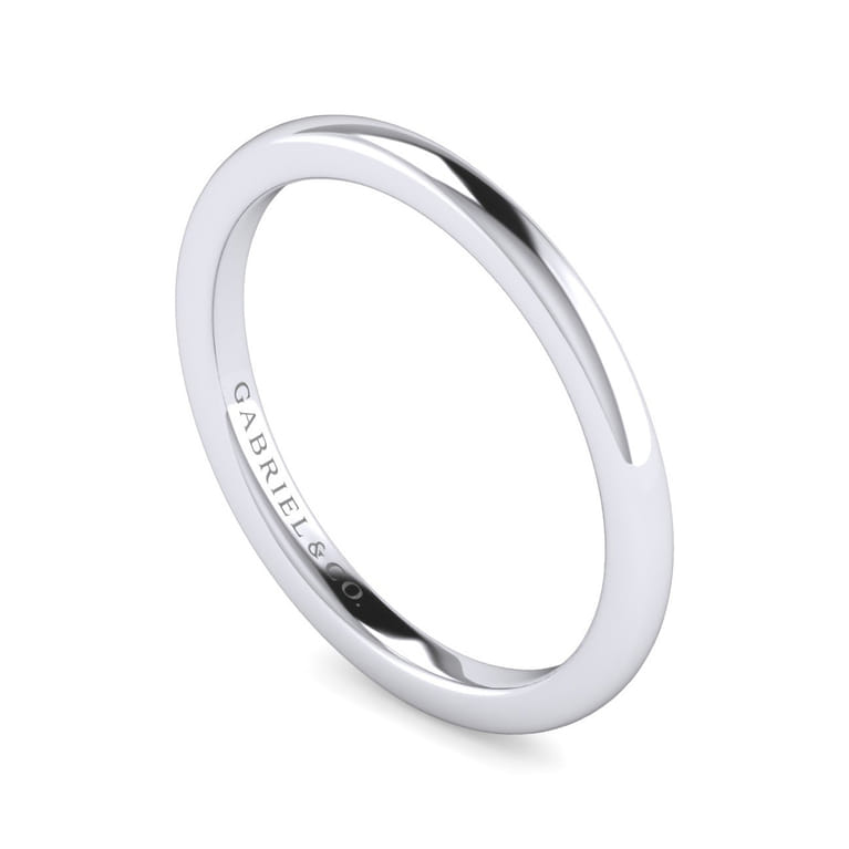 14K White Gold Matching Wedding Band - Shot 3