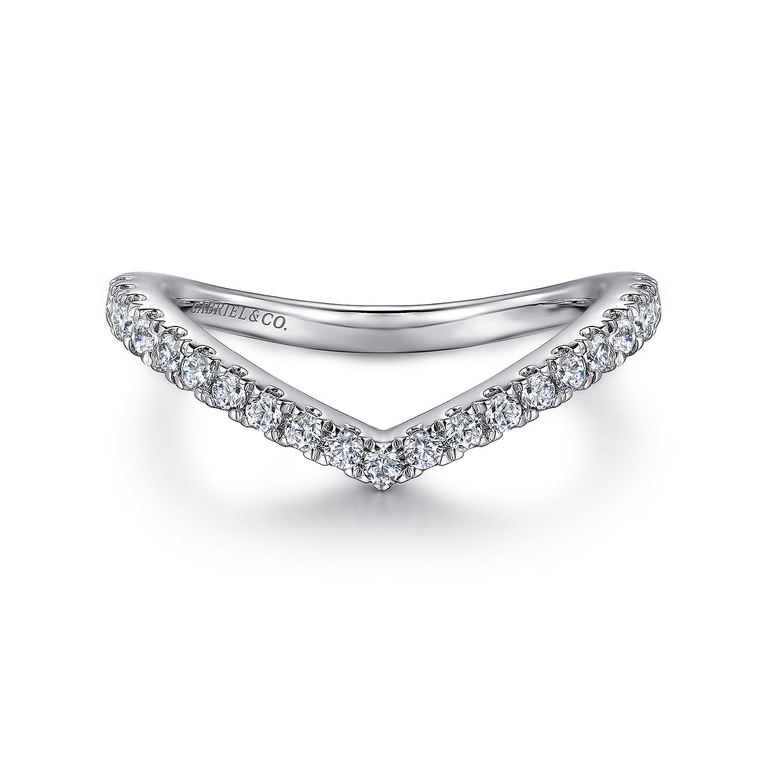 14K White Gold Matching Wedding Band - 0.27 ct - Shot 1