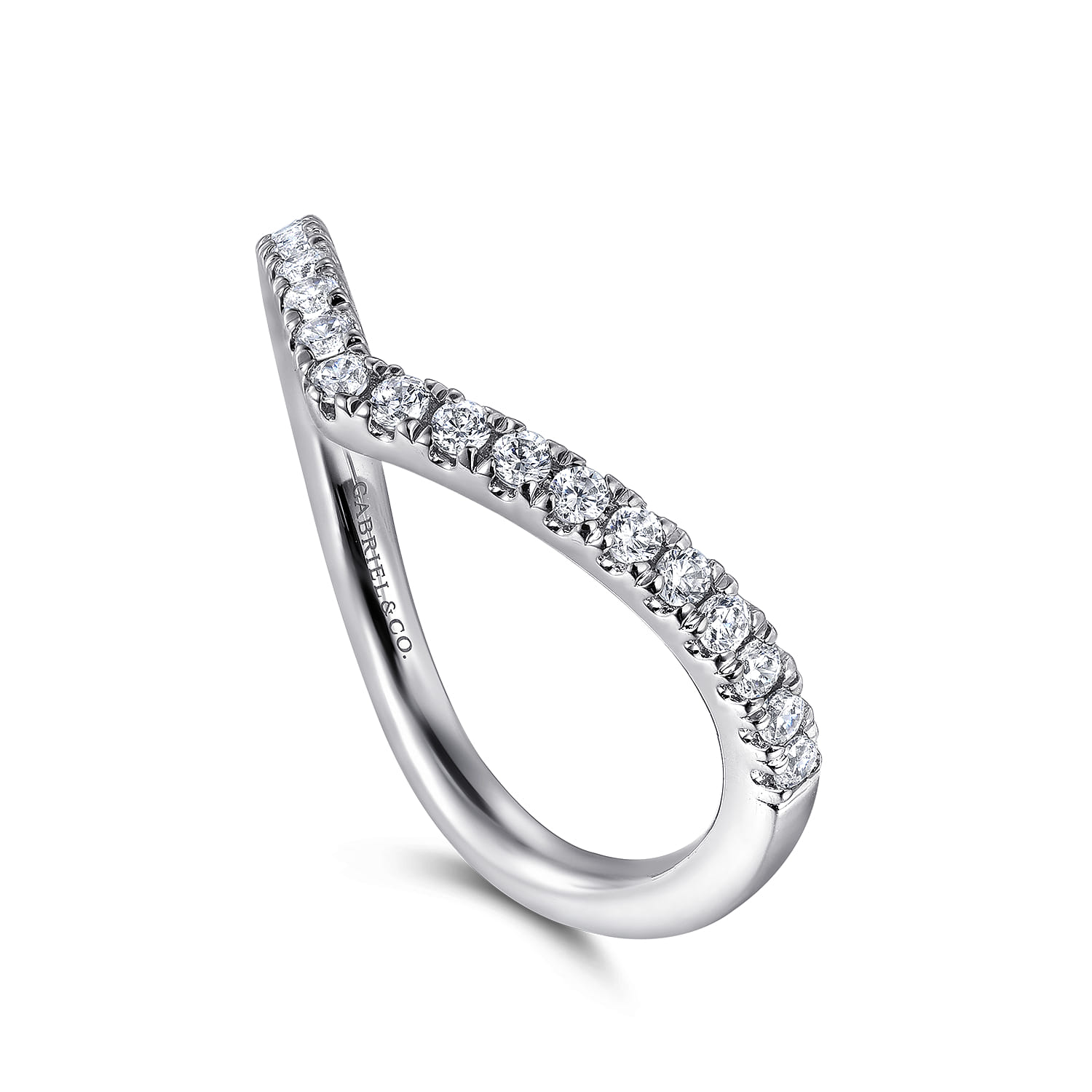 14K White Gold Matching Wedding Band - 0.27 ct - Shot 3