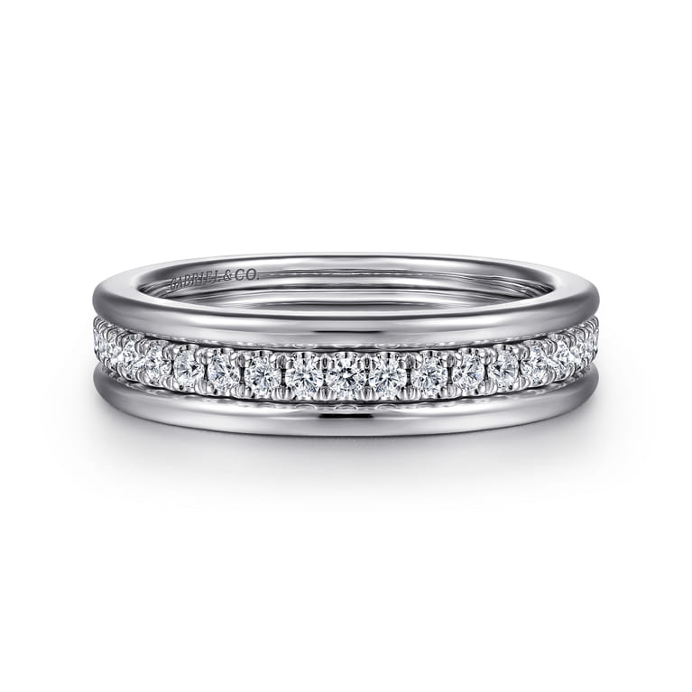 14K White Gold Matching Wedding Band - 0.3 ct - Shot 1
