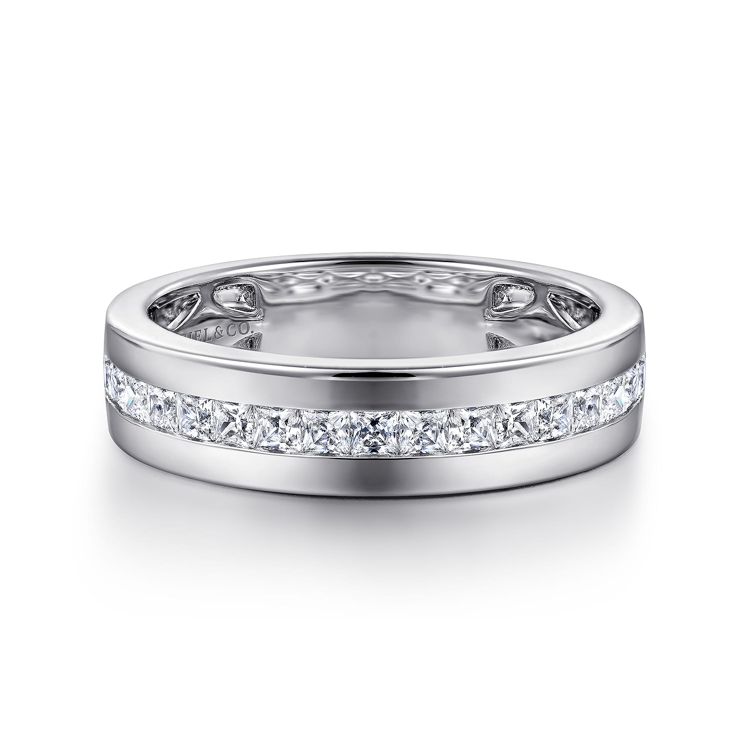 14K White Gold Matching Wedding Band - 0.65 ct - Shot 1