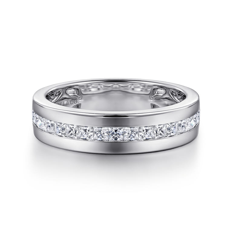 14K White Gold Matching Wedding Band - 0.65 ct - Shot 1